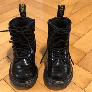Dr. Marten Black Patent Lamper Boot - Toddler